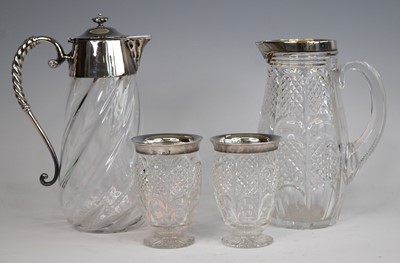 Lot 2241 - A late Victorian silver topped cut glass...