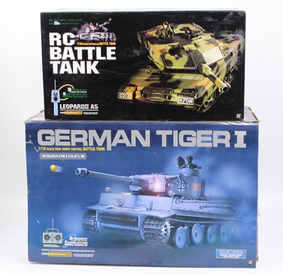 Lot 1965 - Radio Controlled Battle Tank group, to include...