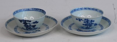 Lot 2215 - A pair of Chinese blue and white porcelain tea...