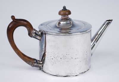 Lot 2258 - A George III silver bachelors teapot, of...