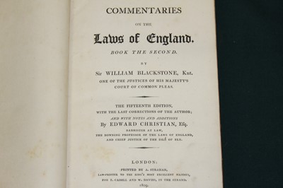 Lot 2006 - Blackstone, Sir William: Commentaries On The...