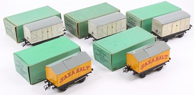 Lot 114 - Five Hornby No.50 wagons, all in green boxes...
