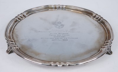 Lot 514 - A George VI silver salver, of shaped circular...