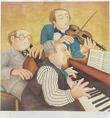 Lot 407 - Beryl Cook (1926-2008) - Musicians, colour...