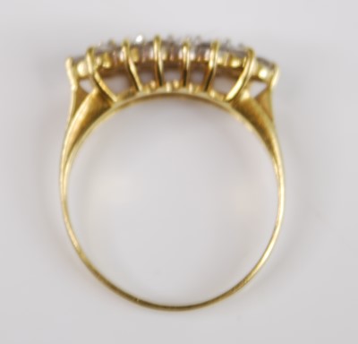 Lot 2505 - An 18ct yellow gold diamond lozenge shaped...