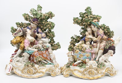 Lot 1 - A pair of 19th century hard paste porcelain...