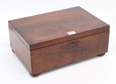 Lot 34 - A Victorian mahogany box, on bun feet, width 36cm