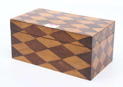 Lot 38 - A 19th century parquetry inlaid box, with...