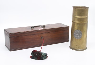 Lot 41 - A WWI trench art vase, together with a 19th...