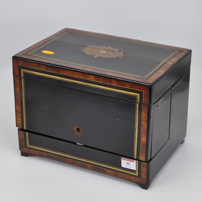 Lot 46 - A 19th century ebonised rosewood and brass...