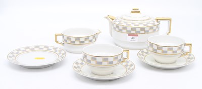 Lot 49 - A Limoges Art Deco style part teaset with...