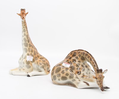 Lot 67 - A Lomonosov porcelain figure of a giraffe,...