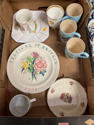 Lot 81 - A collection of commemorative china to include;...