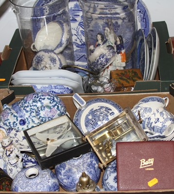 Lot 102 - Two boxes of china and glass, to include a...