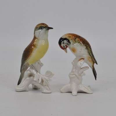 Lot 113 - Two Karl Ens porcelain models of birds,...