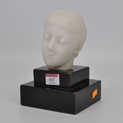 Lot 167 - A 19th century carved marble head of a young...