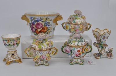 Lot 170 - A 19th century floral decorated porcelain...