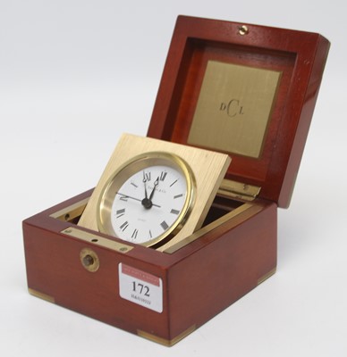 Lot 172 - A Tiffany & Co. quartz clock housed within a...