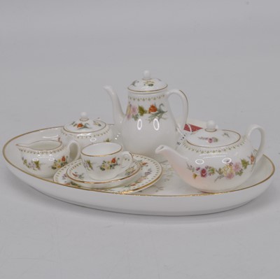 Lot 174 - A miniature Wedgwood floral decorated bachelor'...