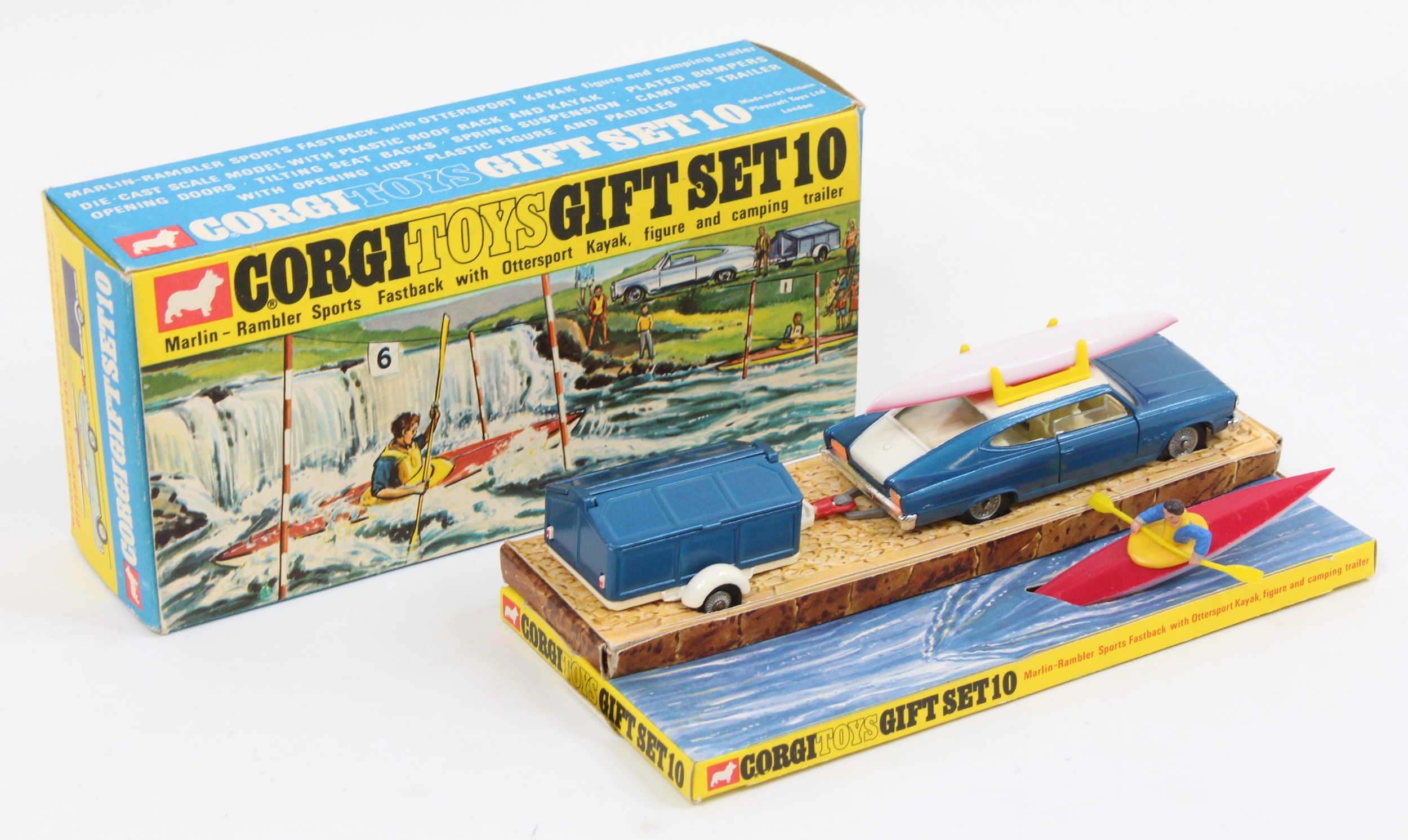 Corgi Toys Gift Set 10 - Marlin Rambler With Ottersport Kayak Figure &  Trailer