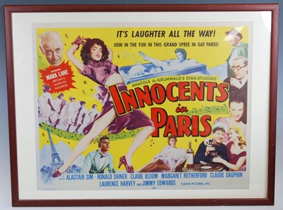 Lot 1239 - Innocents In Paris, 1953 half sheet film...