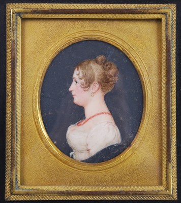 Lot 2508 - 19th century English school, profile portrait...