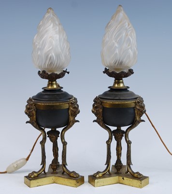 Lot 2517 - A pair of circa 1900 bronzed metal and gilt...