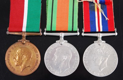 Lot 552 - A WW I Mercantile Marine War medal, naming...