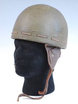 Lot 571 - A WW II British Dispatch Rider's helmet, of...