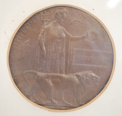 Lot 501 - A WW I Casualty group, to include bronze...