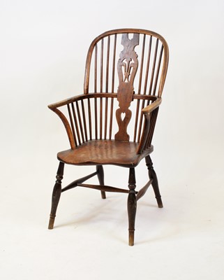 Lot 2676 - A Victorian elm seat and fruitwood Windsor...