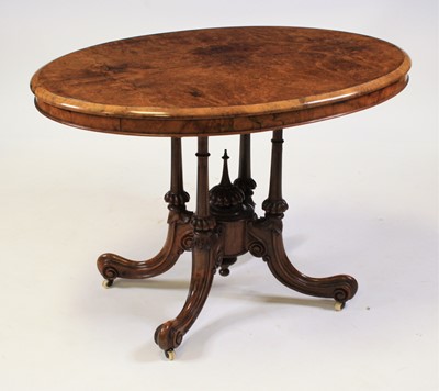 Lot 2699 - A Victorian figured and burr walnut pedestal...