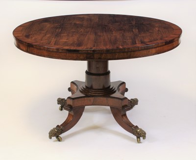 Lot 2703 - A Regency rosewood pedestal breakfast table,...