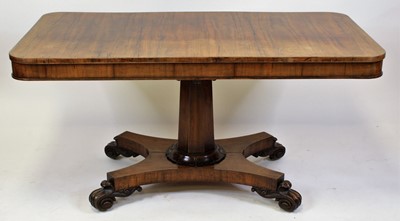 Lot 2669 - A William IV Goncalo Alves library table, the...