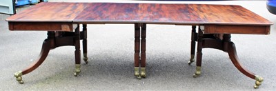 Lot 2736 - A Regency mahogany twin pedestal dining table,...