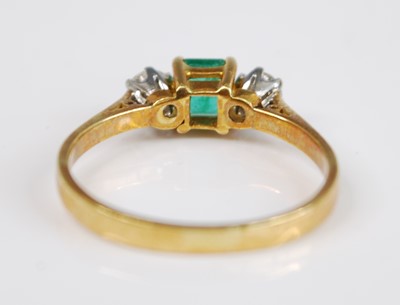 Lot 2508 - An 18ct yellow and white gold emerald and...
