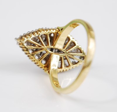 Lot 2511 - An 18ct yellow and white diamond navette...