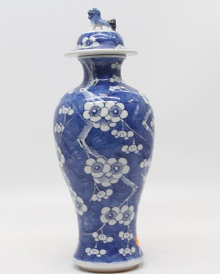 Lot 69 - A Chinese blue glazed vase and cover, of...