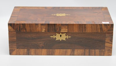 Lot 187 - A 19th century rosewood writing slope, the lid...