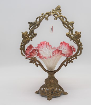 Lot 195 - An early 20th century gilt metal and cranberry...