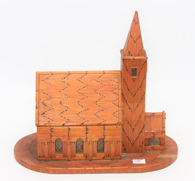 Lot 200 - A model of a church constructed from...