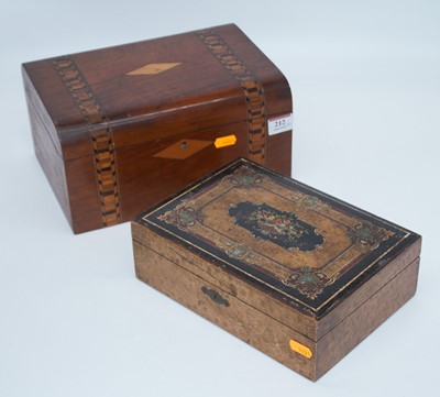 Lot 212 - A Victorian Tunbridge inlaid walnut box, width...