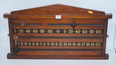 Lot 215 - An early 20th century mahogany snooker scoreboard