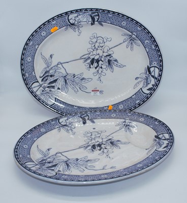 Lot 217 - A pair of Victorian blue & white glazed...