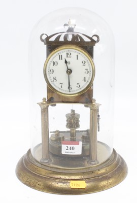 Lot 240 - A 20th century brass cased anniversary clock,...