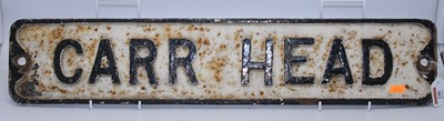 Lot 246 - A vintage cast iron road sign inscribed Carr...