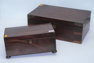 Lot 256 - A 19th century mahogany box, width 31cm,...