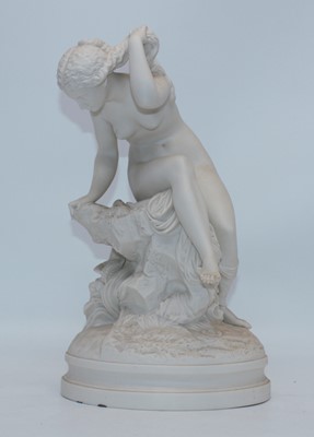 Lot 260 - A Victorian Parian figure of a girl, shown...