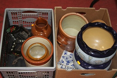 Lot 267 - Two boxes containing a collection of ceramics...