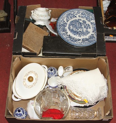 Lot 271 - Two boxes containing a collection of ceramics...